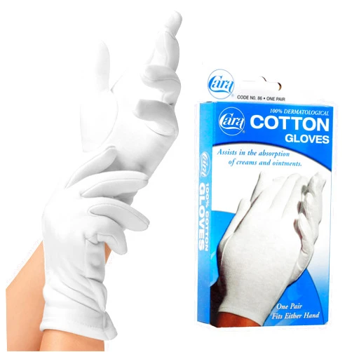 Cara Moisturizing Eczema Cotton Gloves, Extra Large, White, 1 Pair