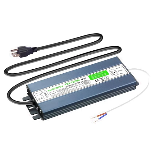 IWonbrey LED Driver 150 Watts Waterproof IP67 AC 110-260V to 12V 12.5A Low Voltage Transformer Outdoor Ultra Thin LED Power Supply Adapter for LED Strip,Landscape Lighting Project, and Any 12V LED Lights