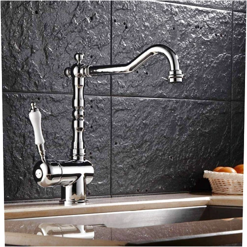 Lan-shop Sink Faucets, Faucets,Taps Yicen Faucet Single Hole Single Hole Kitchen Faucet with Swivel Spout Ceramic Handle Brass Stirrer Tap