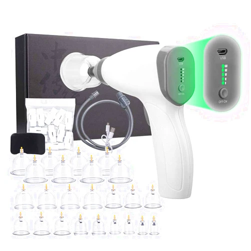 Scienlodic 24pcs Cupping Sets, Portable Electric Cupping Therapy Set Machine with Pump, Professional 24 Vacuum Suction Cups, Electric Universal Cupping Kit for Homeuse