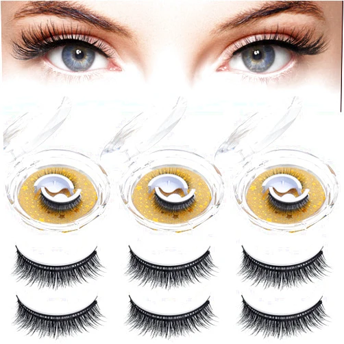 Loopeer 6 Pairs Reusable Self Adhesive Eyelashes Natural Look False Eyelashes No Glue or Eyeliner Needed Reusable Adhesive Eyelashes Self Adhesive Lashes Extension for Women