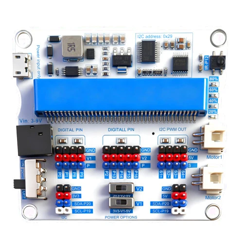 SIYEENOVE mShield for Micro:bit Sensor Expansion Board, Dual Motor Driver, IR Receiver, 4 Servo Ports, PWM Output, 5V/3.3V Power, Compatible with Bulding Blocks for STEM Projects