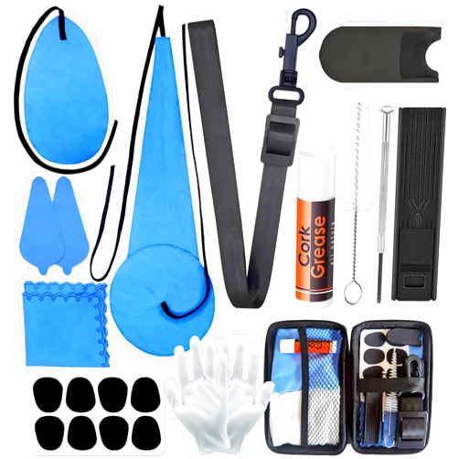 Mereido Saxophone Sax Cleaning kit with Case，Cork Grease,Swab,Cleaning Cloth and More Workable for Wind & Woodwind Struments Clarinet Flute Cleaner Maintenance Kit