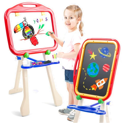 Crayola® Tripod Easel, 4-in-1 Magnetic, Dry-Erase, Chalkboard & Painting Surfaces, Adjustable Height, Comprehensive Art Accessories, Ages 3+