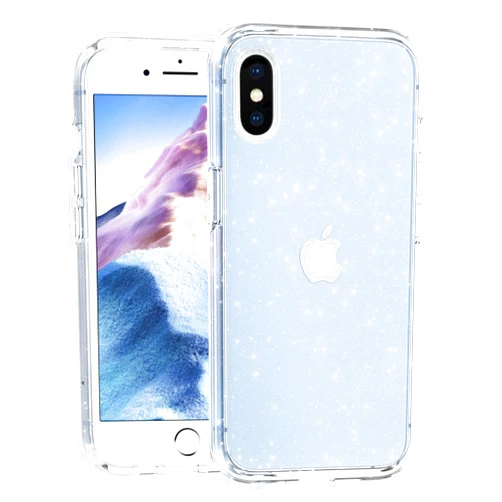 SPESTHOR Case for iPhone Xs Max, Glitter Sparkle Bling Shockproof Protective Phone Cases for Women Girls, 6.5 Inch, Glitter Clear