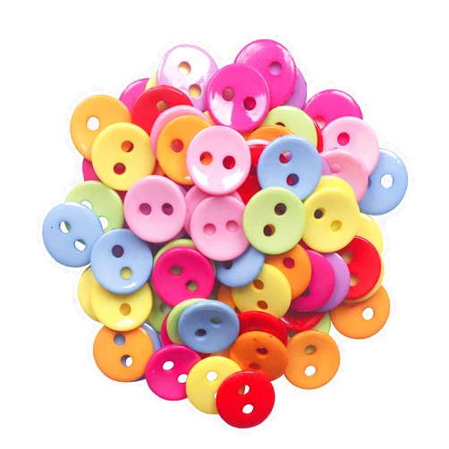 YAKA 100pcs Mix Round 28mm 2 Holes Plastic Button/Sewing DIY Crafts Children's Manual Button Painting, DIY Handmade Ornament