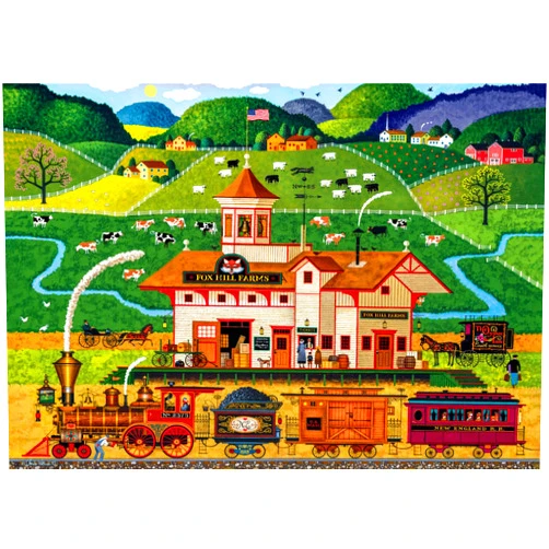 Buffalo Games - Charles Wysocki - Fox Hill Farms - 300 Piece Jigsaw Puzzle for Adults Challenging Puzzle Perfect for Game Nights - Finished Puzzle Size is 21.25 x 15.00