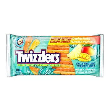 Twizzlers Mango Pineapple Filled Licorice Twists, Limited Edition, 311g/11 oz, Bag, Imported from Canada}