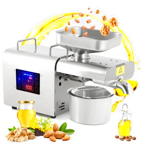 CGOLDENWALL Upgraded Oil Press Machine Automatic Oil Presser Cold Hot Press with Intelligent Control/LCD Touch Screen/ 6 Levels of Temp, Oil Extractor for Commercial Home Use