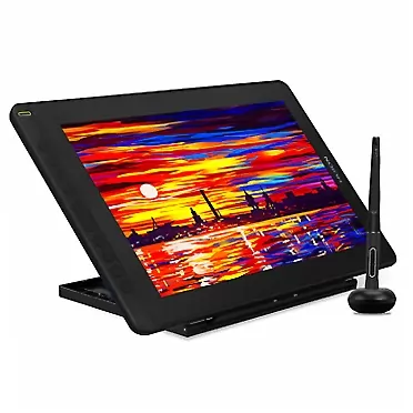 HUION 2021 HUION KAMVAS 16 Graphics Drawing Tablet with Full-Laminated Screen Android Support Graphic Monitor with 8192 Level Pressure Battery-Free Stylus Tilt 10 Express Keys Adjustable Stand, 15.6 Inch Blue