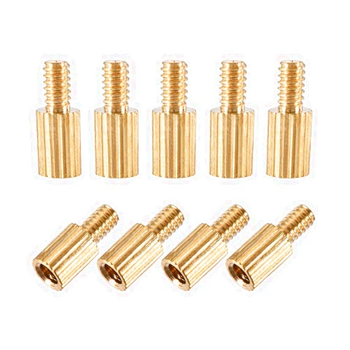uxcell M2x4mm+4mm Male-Female Brass Cylinder Knurled PCB Motherboard Spacer Standoff for FPV Drone Quadcopter, Computer & Circuit Board 55pcs