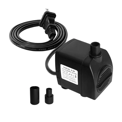 SongLong Submersible Pump 200GPH (800 L/H 15W) Ultra Quiet with Dry Burning Protection 5.2ft High Lift for Fountains, Hydroponics, Ponds, Aquariums & More……