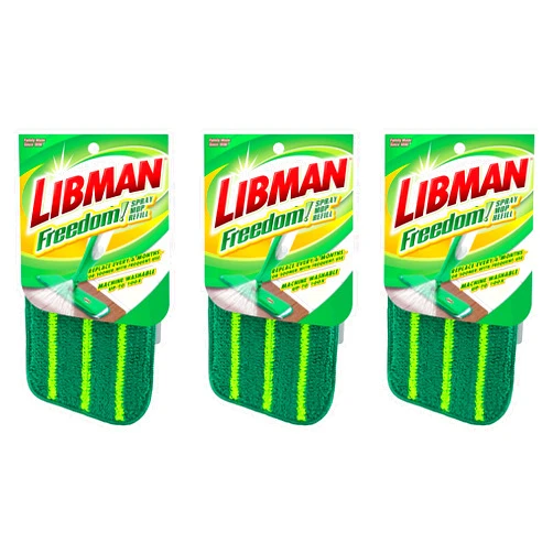 Libman Freedom Spray Mop Refills, Three Refills Green 3 Pack