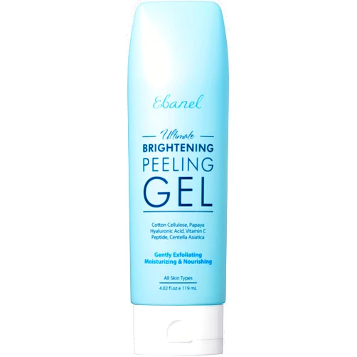Ebanel Brightening Peeling Gel with Cotton Cellulose, Rice, Papaya, Centella, Hyaluronic Acid for Face and Body, Gentle Exfoliating Face Scrub Gel Peel Wash, Deep Pore Cleanser Minimizer Exfoliator