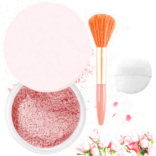 NIUYOU AlluraBeauty Blurring Powder,Blurring Setting Powder,Beauty Blurring Powder, Pink Setting Powder Makeup Waterproof,Pink Powder Loose Setting for All Skin Tones (Pink, A)