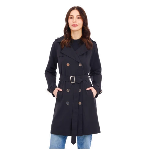 Michael Kors womens Double Button Trench Coat With Belt and Detachable Hood