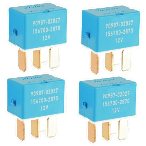 HUAREW AC Relay 90987-02027,4 Pins AC Relay Replace 90080-87026 90987-02028 Compatible with 1997-2014 Toyota Lexus and Scion Vehicles (Pack of 4)