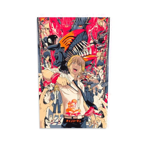 Muesrgtei Chainsaw Man Japanese Anime Poster Canvas Wall Art Room Aesthetics HD Modern Decorative Painting For Teens Bedroom Liveroom Dorm Deco 12x18inch(30x45cm), Unframe-style