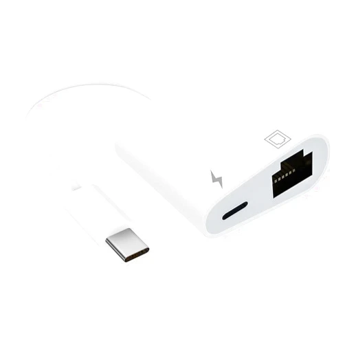 Giochem USB C to Ethernet Adapter with Charging, Type-C to RJ45 Ethernet Adapter, Portable USB-C Ethernet LAN Network Adapter Compatible for iPhone 15 Pro/Max/Plus MacBook Pro Air 2018, Samsung, iPad and More
