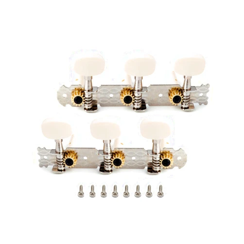 Metallor 3 on a Plank Guitar Tuning Pegs Machine Heads Tuning Keys Tuners for Classical Guitar Single Hole 3L 3R Chrome. (G317)