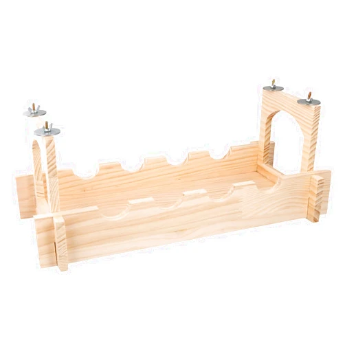 QWORK Wooden Suspension Bridge for Small Pets - Kiln-Dried Pine, Chew-Safe, Habitat Decor for Chinchillas, Squirrels, Hamsters, Sugar Gliders, Small Animals Habitat, Animal Wooden Bridge Platform