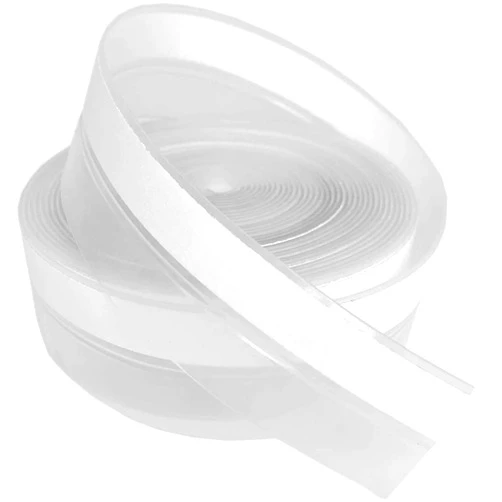 SAKUYV Weather Stripping Silicone Seal Strip Door Bottom Strip Silicone Sealing Sticker Adhesive for Doors and Windows Gaps of Anti-Collision,16 Ft, Translucent(35 mm-Width)
