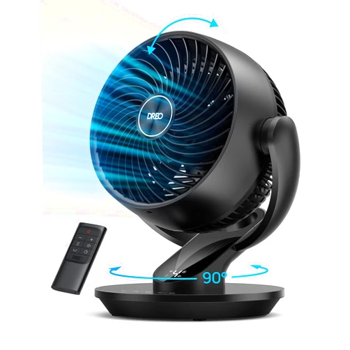 Dreo Fan for Whole Room, 70ft Powerful Airflow, 13 Inch Quiet Oscillating Table Fans with Remote, Air Circulator Fan for Bedroom, 120° Adjustable Tilt, 4 Speeds, 8H Timer, Home,Office
