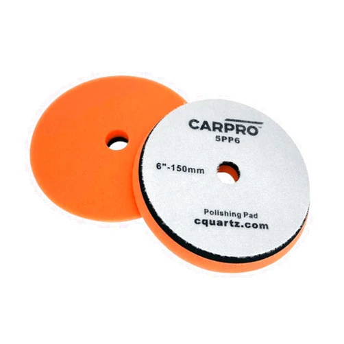CARPRO Orange Polishing Pad - Car Polishing Pads for Buffing, Cutting, & Polishing, Foam Polishing Pad for Paint Correction - Hook and Loop Car Buffer Pads w/Tapered Edge - 6