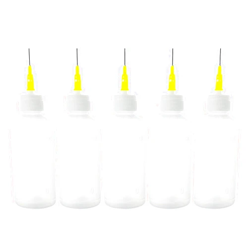 FJNATINH 50cc Needle Glue Squeeze Bottle, Precision Tip Applicator, 5 Pack