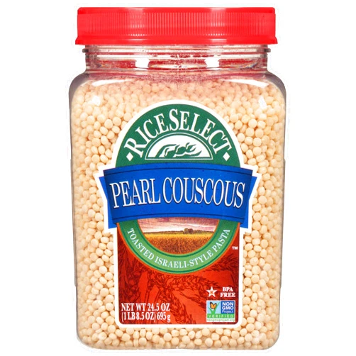 RiceSelect Pearl Couscous, Israeli-Style Wheat Couscous Pasta, Non-GMO, 24.5-Ounce Jar, (Pack of 1)