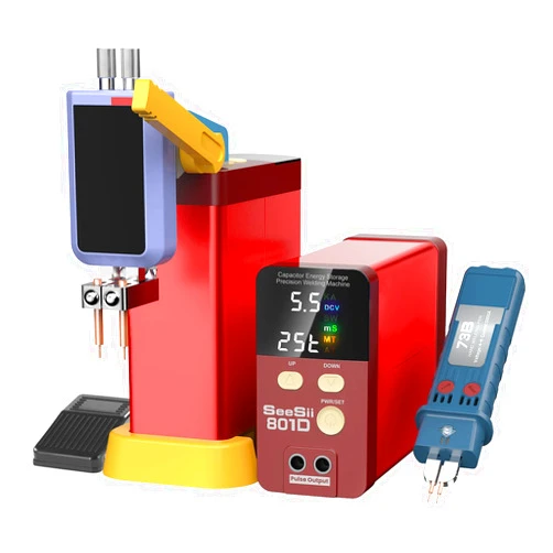 SeeSii 801D Spot Welder, 12KW Capacitor Energy Storage Pulse Battery Spot Welder with 73B Welding Pen, Support 2 Welding Modes Enhanced 0.1-0.3mm Nickel Strip for DIY and Industrial Spot Welding