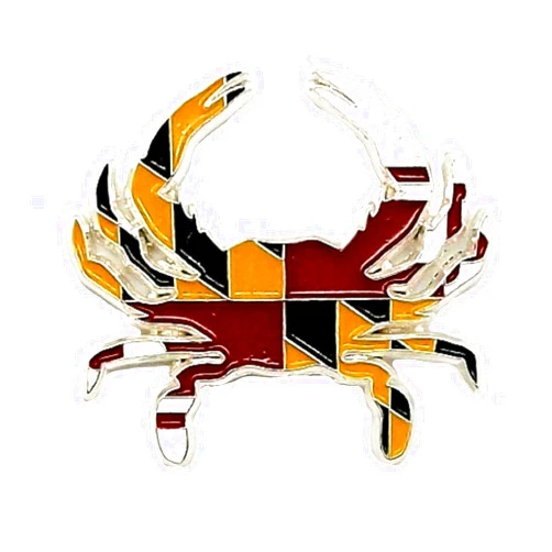 Saddle Mountain Souvenir Large Maryland Flag Design Crab Hat Tac or Lapel Pin