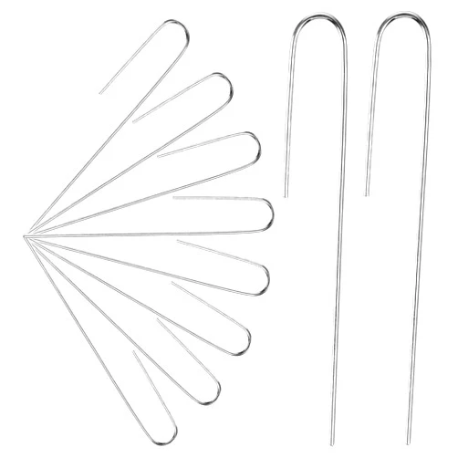 Agolctry 100Pcs Irrigation Drip Tubing Landscape Pins J Shape Garden Stakes 5 Inch Landscaping Staples Lawn Pins for Drip Tubing (Hold Drip Tubing Up to 1/2