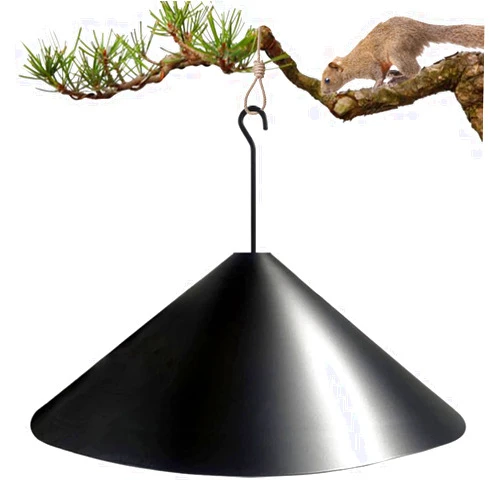 Fandature 19 Inch PP Squirrel Proof Baffle for Protecting Outside Pole Bird Feeders and Bird Houses, Hang Mount Raccoon and Squirrel Guard Stopper for Shepherd Hooks - Black, 1 Pack