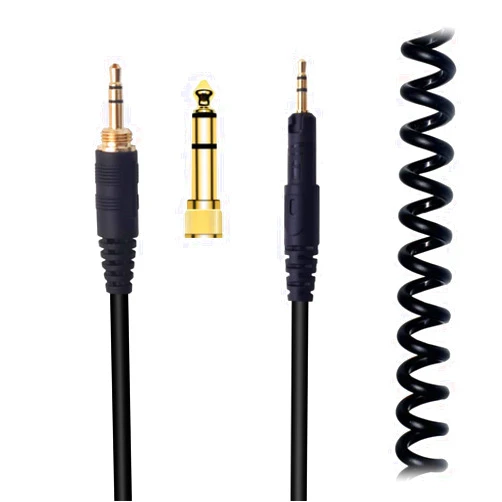 Sqrmekoko ATH-M50x Coiled Audio Cable Replacement for Audio-Technica M50x ATH-M60x ATH-M40x ATH-M70x Headphones (4.6~10ft)
