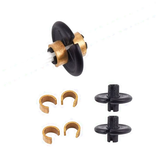 YLS Archery Slide-On Kisser Button Black with Copper Anchor Clips (Pack of 2)