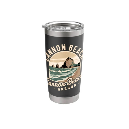 The National Parks Corner Shop Vintage Cannon Beach Oregon Family Trip Together Souvenir Stainless Steel Insulated Tumbler