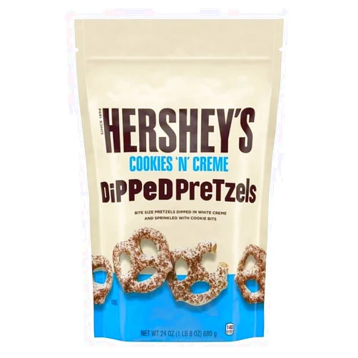 Hershey's Cookies 'N' Creme Dipped Pretzels, 24oz, 1.5 Pound (Pack of 1)