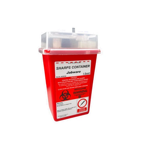 Jabware Sharps Container, Jabware, 1 Quart, in Home and Lab Usage Biohazard Needle and Syringe Disposal (Pack of 1)
