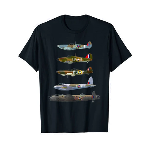 Military F&L Design Co. WW2 British Warplanes Warbirds Lancaster Plane Spotting T-Shirt