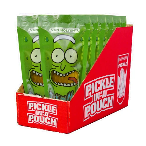 Van Holten's Pickles - Rick and Morty Pickle Rick - Character Pickle-In-A-Pouch - 12 Pack