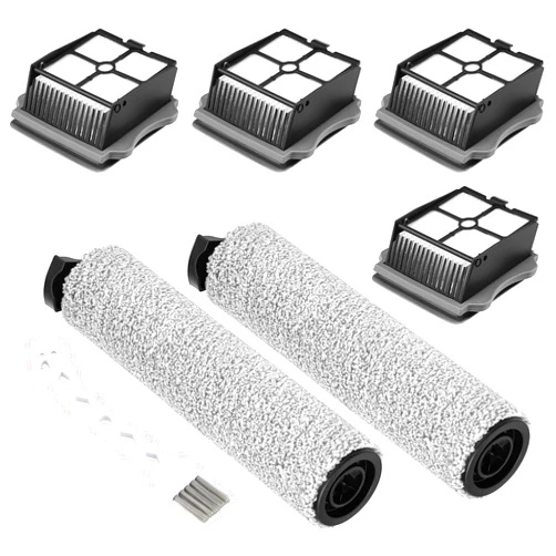 Isinlive 2+4 Pack iFloor 3/ S3 Brush Roller and HEPA Filter Set Compatible with Tineco iFloor 3/ Floor One S3 Cordless Vacuum Cleaner, 2 Pack Brush Rollers + 4 Pack Vacuum HEPA Filters