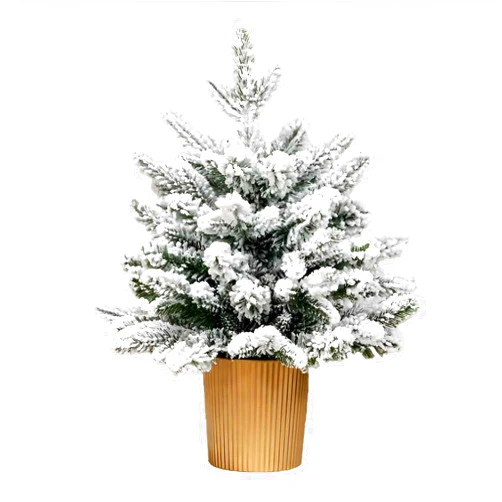 Zxcivhua Small Tabletop Christmas Tree with Gold Color Basin | 1.5 ft Artificial Tree Ornament Decor | Festive Desktop Decoration | Fluffy and Realistic | Add Holiday Touch
