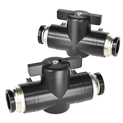 TAILONZ PNEUMATIC BVU-1/2 OD Ball Valve Air Flow Control Valve Push to Connect Fitting (Pack of 3）