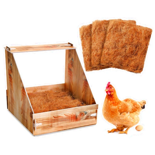 Teenyyou Chicken Nesting Box with 3 Pads for Laying Eggs Plastic Hen Nest Box Wooden Surface Chicken Coop Laying Boxes for Hen Duck Poultry