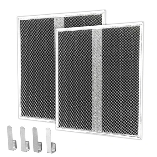 MXBTSYA 2 Pack HPF30 S97020466 Non-Ducted Range Hood Charcoal Filter Kit with Clips, Compatible with Broan Dual Filter Models, Reducing Replacement Filters for Kitchen Hoods