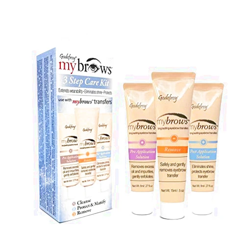 Godefroy Mybrows 3-Step Care Kit for Temporary Tattoos, Eyebrow Transfers, & Brow Stamps