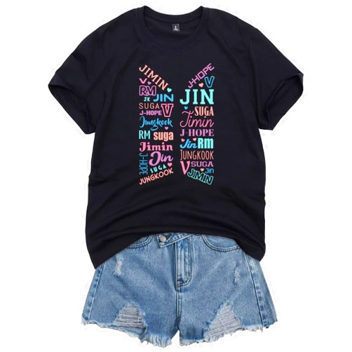 FUJUTANG Bangtan Boys Shirt Suga Jungkook Jimin V RM Jhope Jin Tshirt Tee Merch for Women