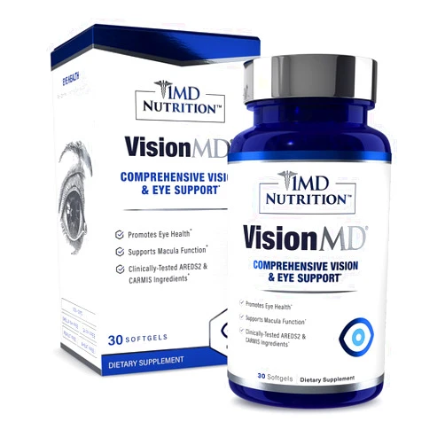 1MD Nutrition VisionMD Eye Vitamin CARMIS - Eye Supplement for Adults - with OptiLut Lutein & Zeaxanthin - Supports Vision Health Care, Everyday Eye Strain, & Occasional Dry Eye - 30 Softgels