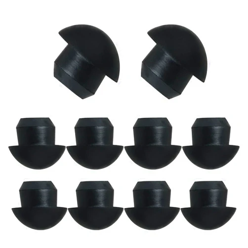 MEETOOT 10pcs Floor Bottle Jack Plugs, 8.5mm Round Head Horizontal Jack Plugs Black Rubber Hydraulic Filler Bung for Oil Reservoir Hole